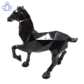 Modern Geometric Black Resin Horse Statue